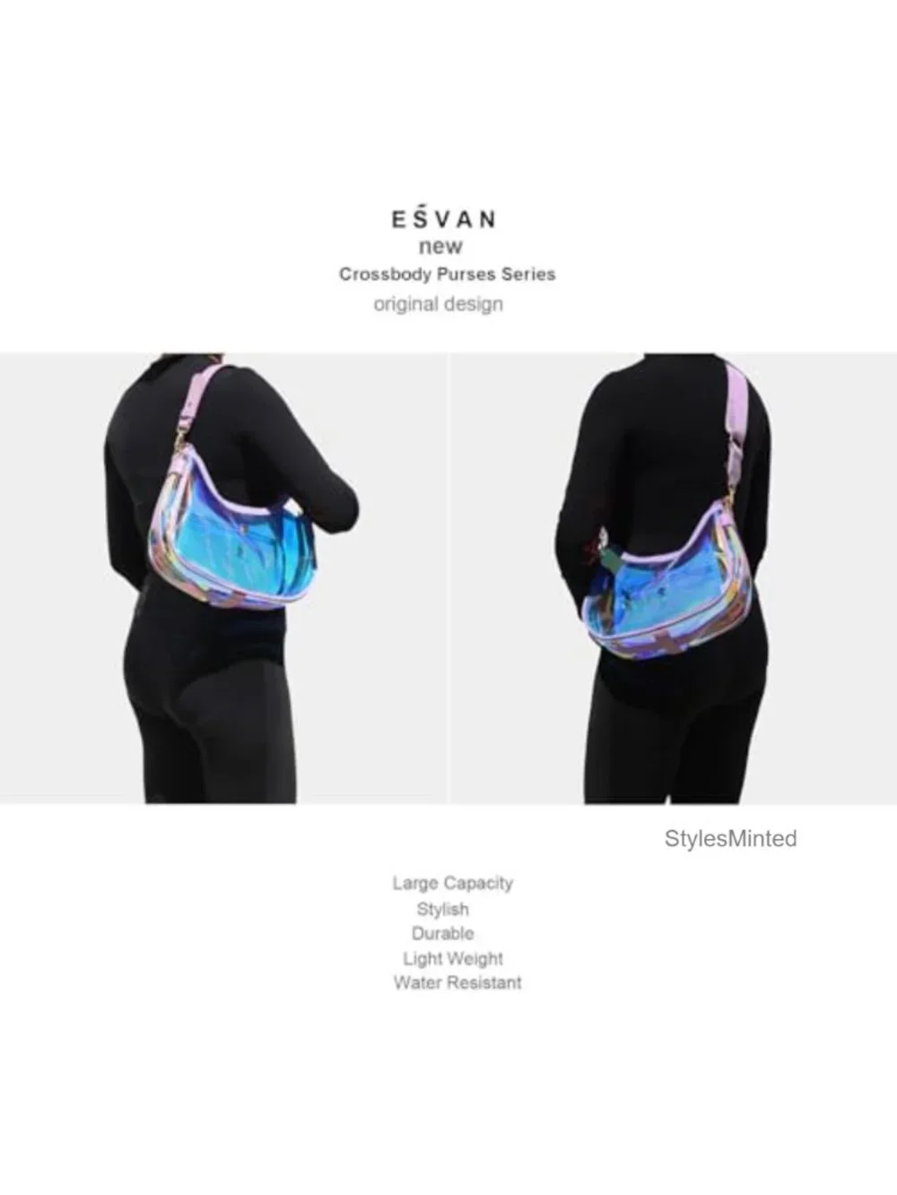 Clear TPU Stadium-Approved Hobo Crossbody Bag with Detachable Straps